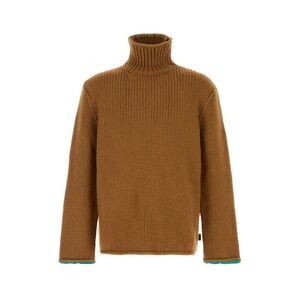 Loewe Men Camel Wool Sweater